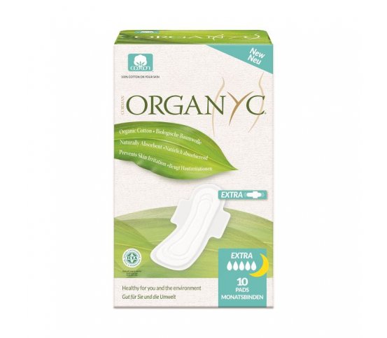 Organyc Dámské vložky - extra silné prodloužené 10ks