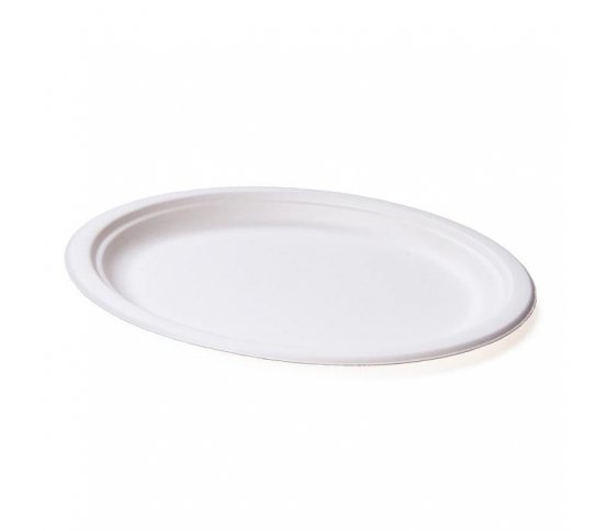 Oválný talíř 26cm z cukrové třtiny (50ks)