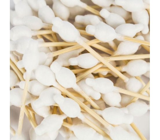 Pandoo Bambusové dětské vatové tyčinky s bio bavlnou 55ks