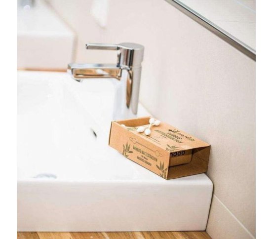 Pandoo Bambusové dětské vatové tyčinky s bio bavlnou 55ks