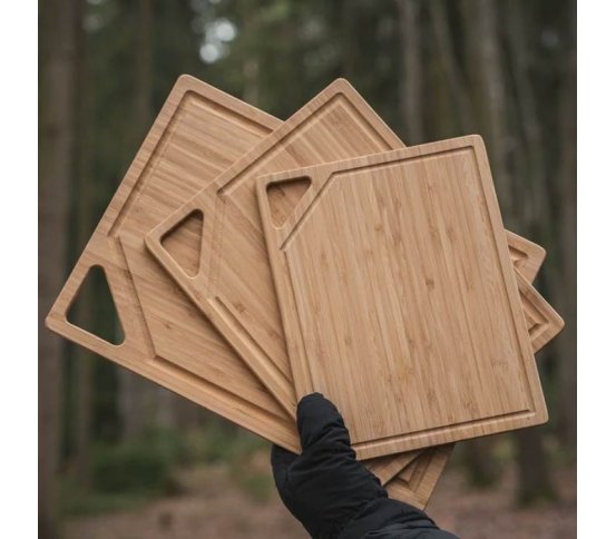 Bambusové krájecí prkénko s drážkou na zachycení tekutin