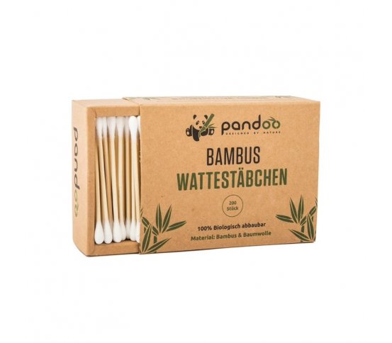 Pandoo Bambusové vatové tyčinky s bio bavlnou 200ks