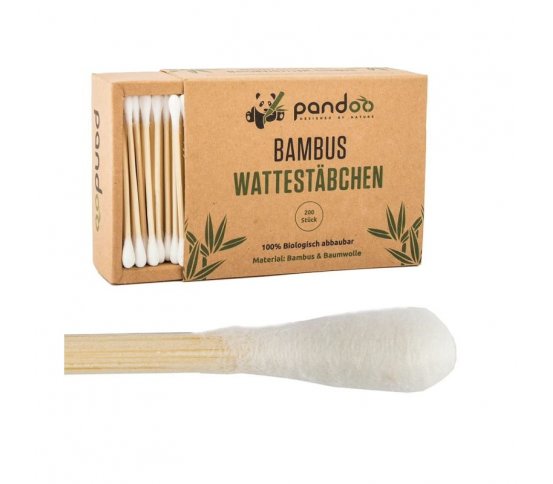 Pandoo Bambusové vatové tyčinky s bio bavlnou 200ks