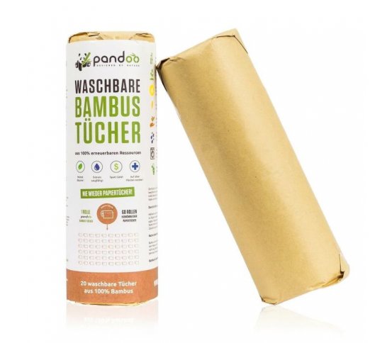 Pandoo opakovaně použitelné bambusové utěrky 60ks