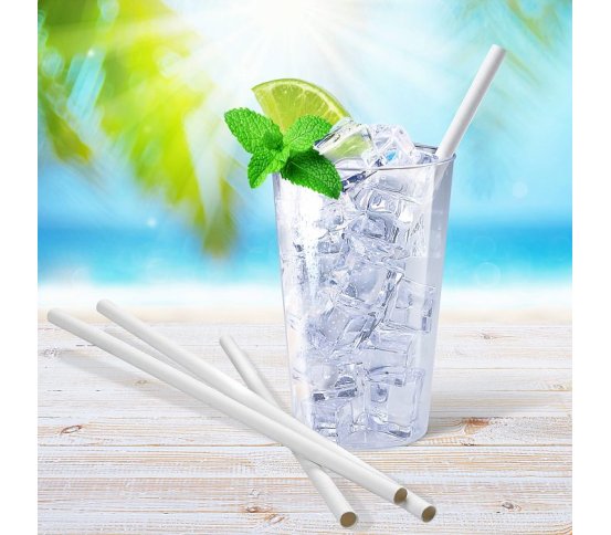 Papírová Bílá brčka Jumbo 8mm x 20cm (100ks) wimex 3