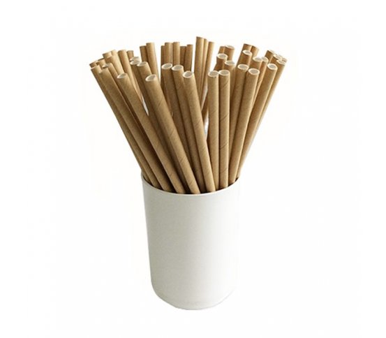 Papírová Kraft brčka ⌀6mm x 20cm (100ks)