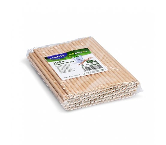 Papírová Kraft brčka ⌀6mm x 20cm (100ks) wimex