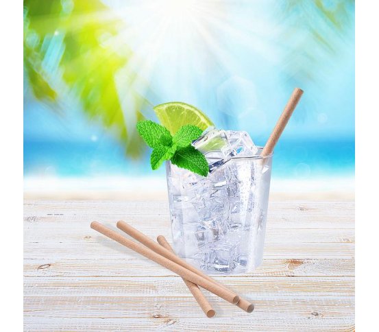 Papírová Kraft brčka Jumbo ⌀8mm x 20cm (100ks) wimex praha