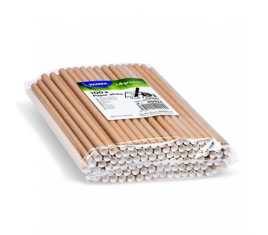 Papírová Kraft brčka Jumbo ⌀8mm x 20cm (100ks)