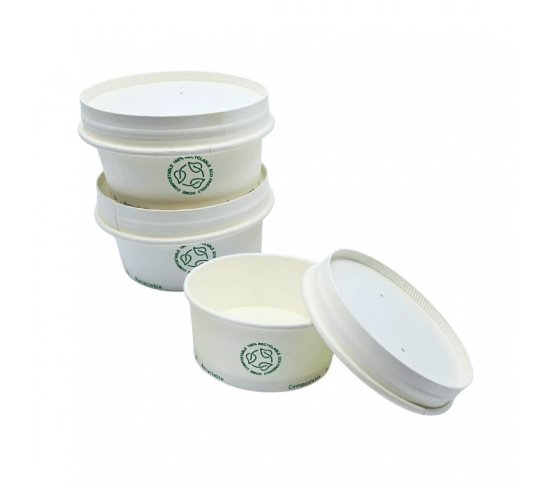 Papírová miska bez plastů Bílá 160ml 90mm (50ks) 3