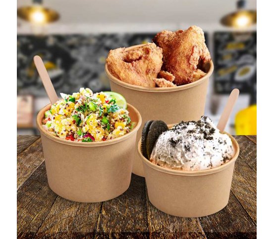 Papírová miska kraft 350ml 115mm PAP/PE (50ks) 4