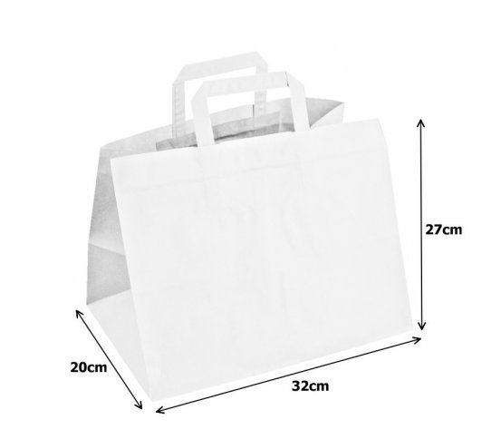 Papírová taška bílá - 32x20x27cm (50ks)