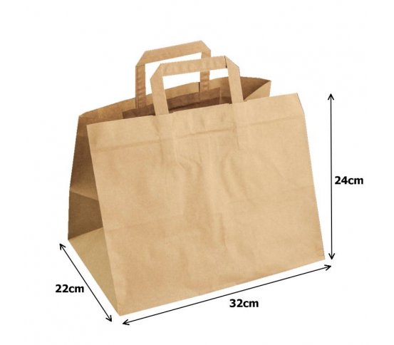 Papírová taška kraft recykl. - 32x22x24cm (250ks)