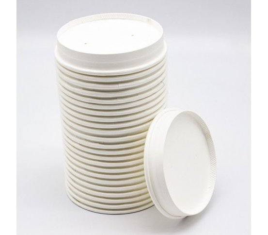 Papírové víčko bez plastů Bílé 90mm (50ks) 3