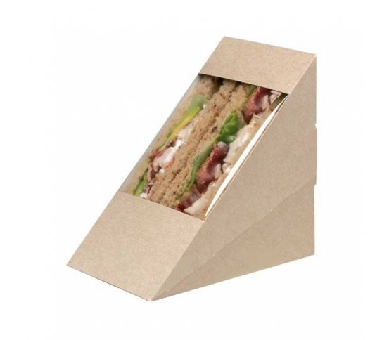 Papírový box na sendviče s PE okénkem 72mm (200ks)