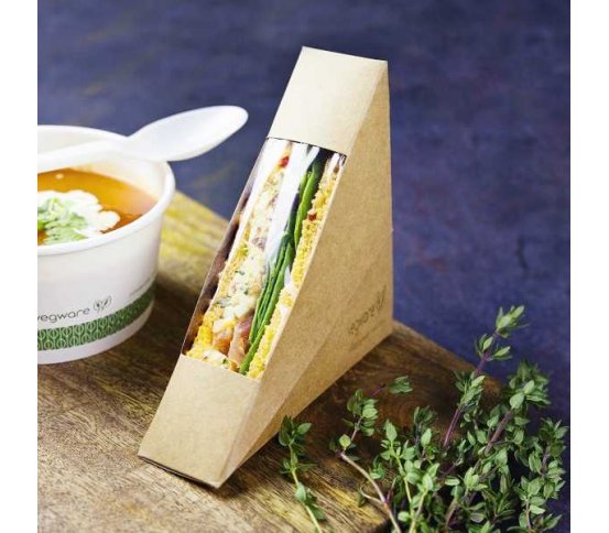 Papírový box na sendviče s PLA okénkem 38mm (500ks)