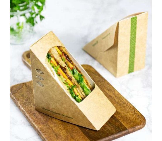 Papírový box na sendviče s PLA okénkem 75mm (500ks)