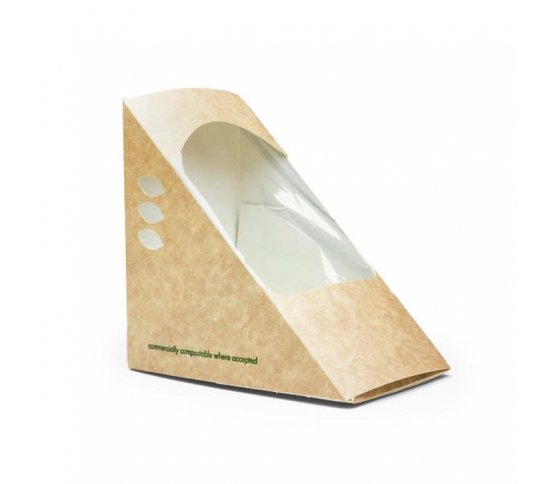 Papírový box na sendviče s PLA okénkem 85mm (500ks)