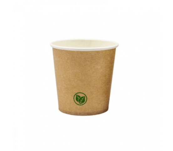 Papírový kelímek bez plastů Kraft 0,1l ⌀62mm (50ks)
