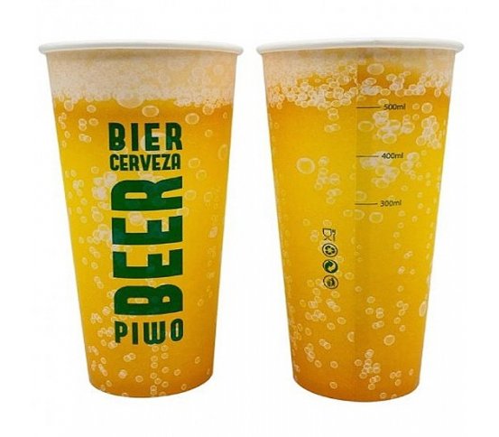 Papírový kelímek na pivo bez plastů 0,5l (50ks)