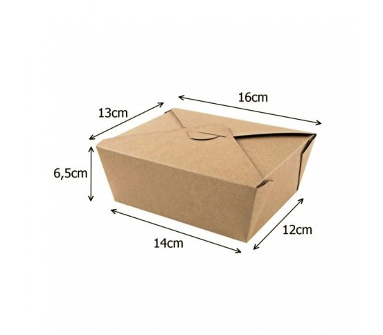 Papírový kraft box 1200ml - 16x13x6,5cm (50ks) 2