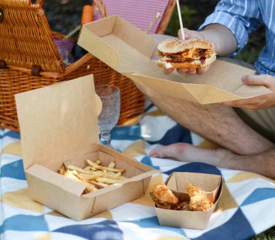 Papírový kraft box na jídlo 1900ml klasik (200ks) ecofoodbox