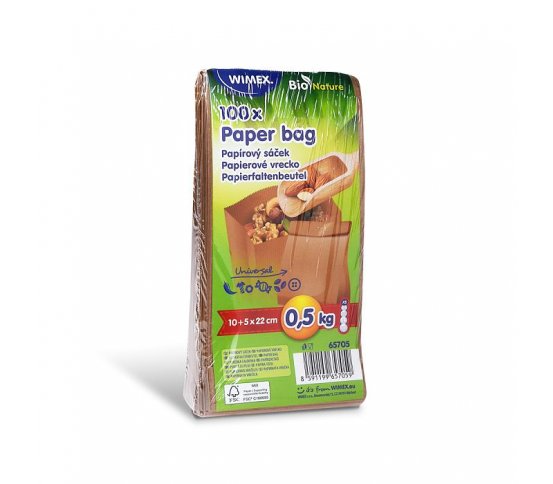 Papírový kraft sáček 10x5x22cm (100ks) 2