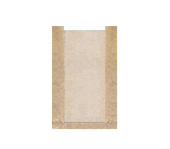 Papírový kraft sáček s okénkem 16x6x28cm (1000ks)