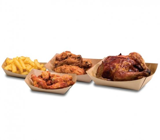 Papírový kraft tácek 23x19x6cm (250ks)