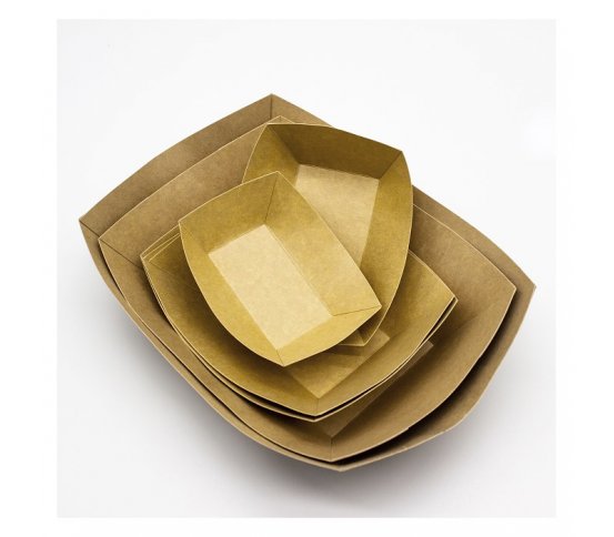 Papírový kraft tácek XL 22x18x5.5cm (50ks)