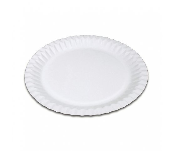 Papírový talíř mělký 23cm - bílý (100ks)