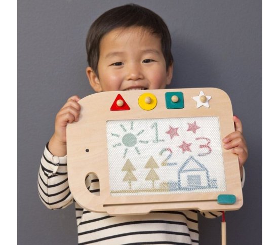 Petit Collage Dřevěná magnetická kreslící tabulka