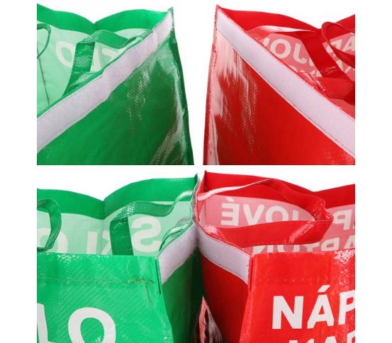 Pevné tašky s uchy na třídění odpadu