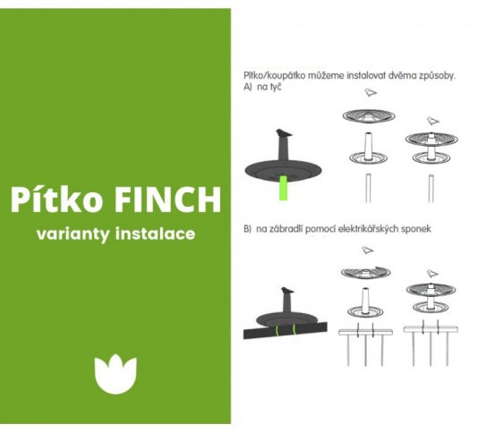 Pítko pro ptáky Finch - šedé 3