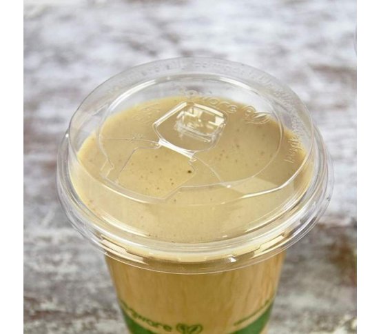 bioplastové víčko rovné s dírou na brčko vegware