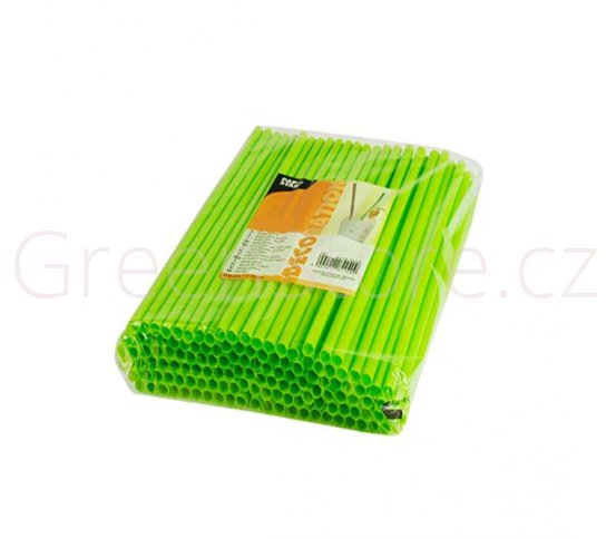 Bioplastová brčka ⌀7mm x 24cm - zelená (500ks)