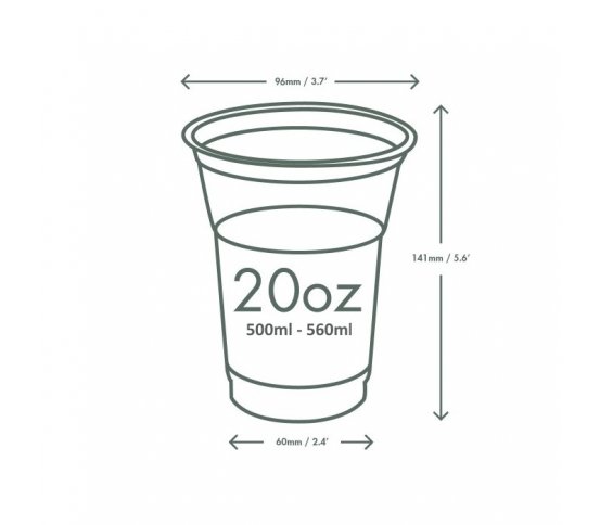 PLA Kelímek 560ml (green tree) z bioplastu (50ks) 2