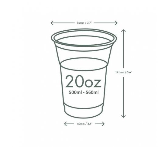 Plastový Kelímek 500-550ml z bioplastu Vegware