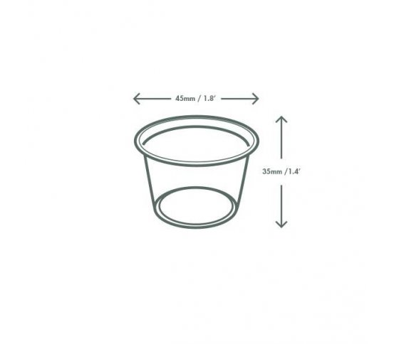 PLA miska na dip 30ml   víčko z bioplastu (100ks)