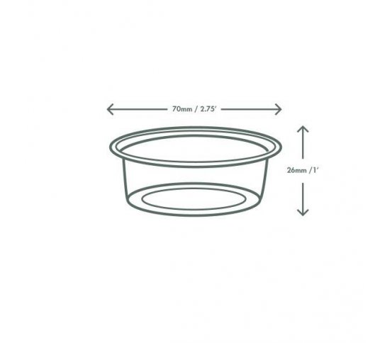 PLA miska na dip 60ml   víčko z bioplastu (100ks)