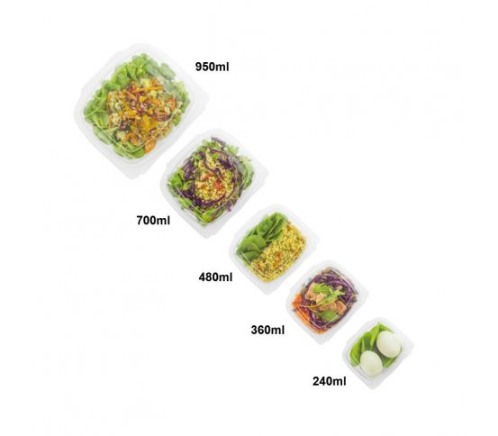 Salátová miska s víčkem 360ml bioplast PLA (50ks)