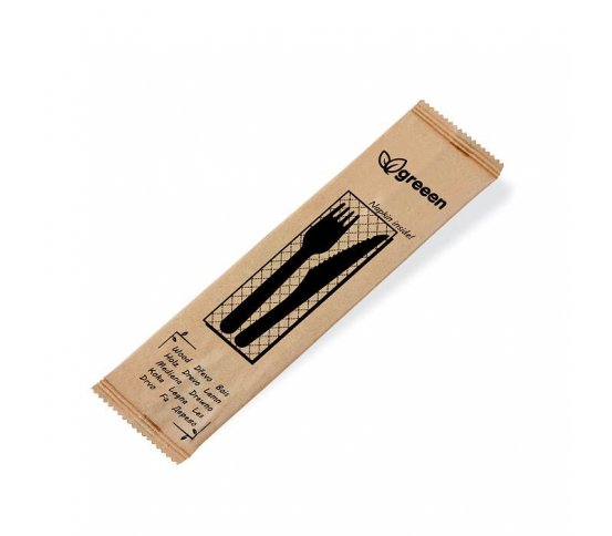 Příborový set dřevěný nůž-vidlička-ubrousek (60ks) wimex 3