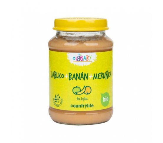 Příkrm jablko, banán, meruňka 190g BIO Country Life