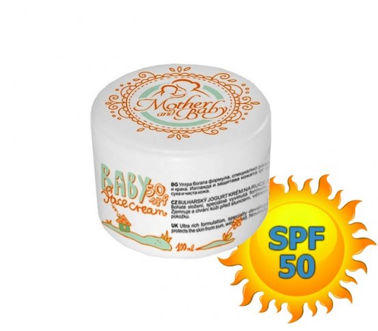 Přírodní opalovací krém na obličej pro děti 50 SPF 100ml Hristina