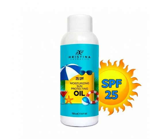 Přírodní hydratační olej na opalování 25 SPF 150ml Hristina
