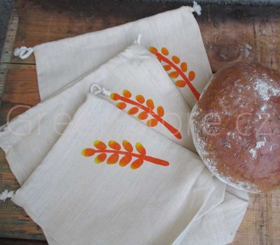 Lněné pytlíky na pečivo s potiskem Český západ