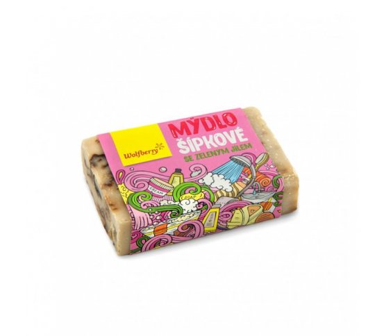 Přírodní mýdlo šípkové se zeleným jílem 90g Wolfberry