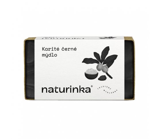 Přírodní tuhé Karité mýdlo s aktivním uhlím 110g Naturinka