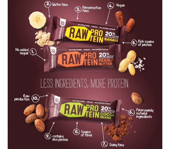 Bombus Raw protein tyčinka Banana 50g