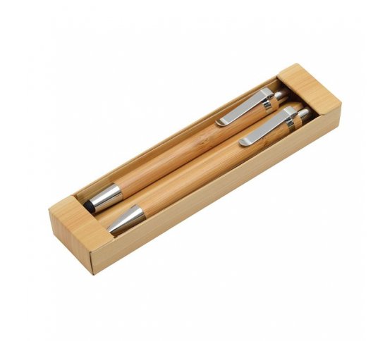 Psací sada z bambusového dřeva - pero se stylusem, mikrotužka 2